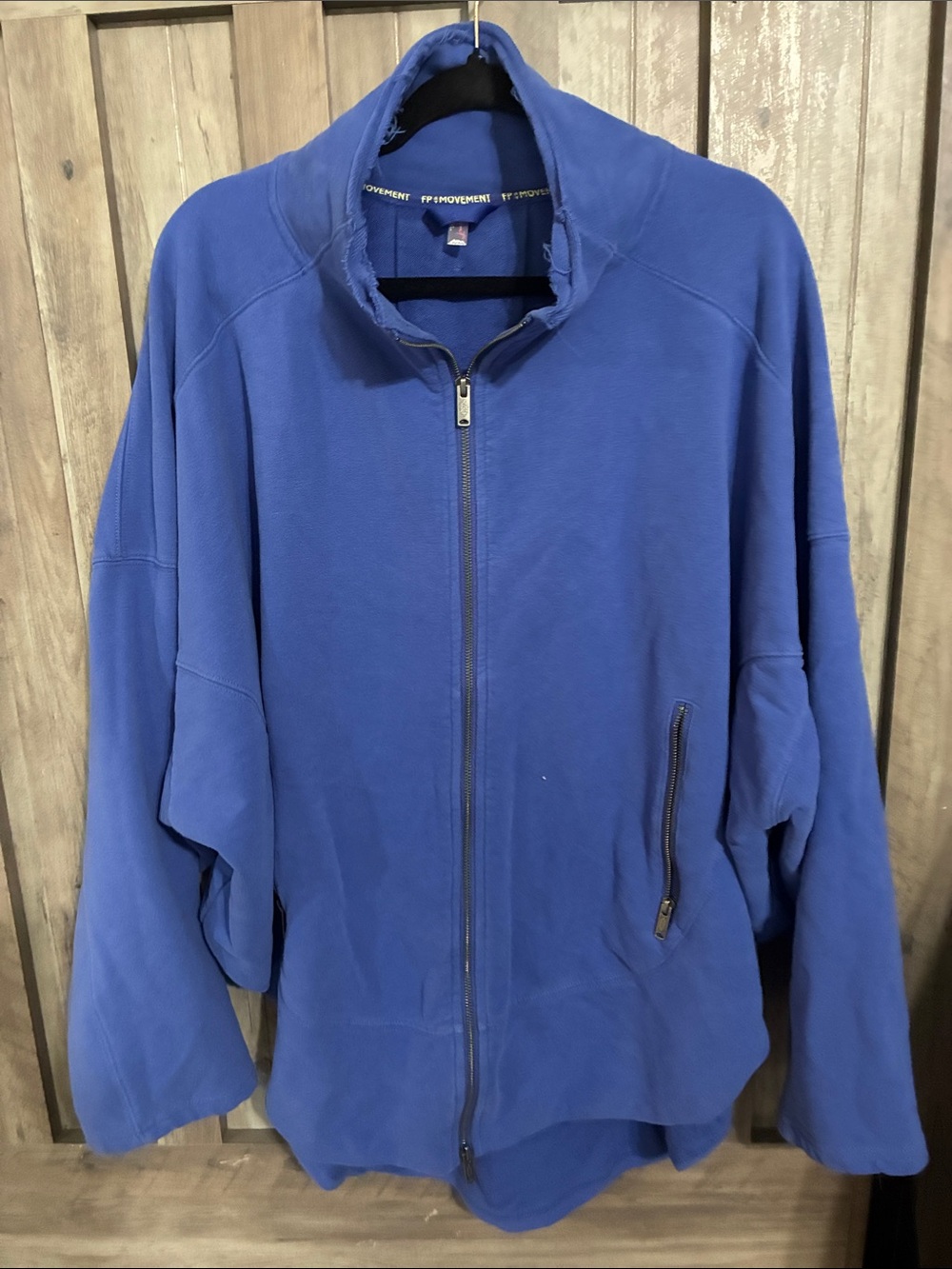 Blue Full-Zip Women's Oversized Jacket. FP Movement by Free People.